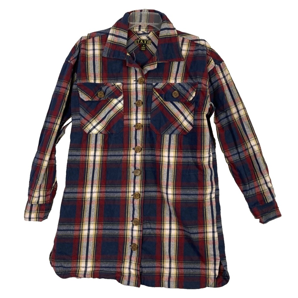 Taxi Y2K Plaid Flannel Shirt SHACKET